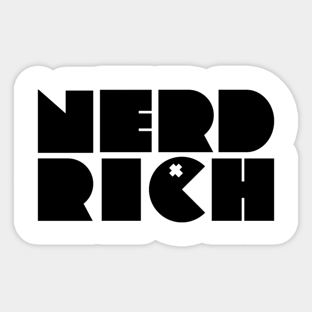 NERD RICH - Black Sticker by supabawse